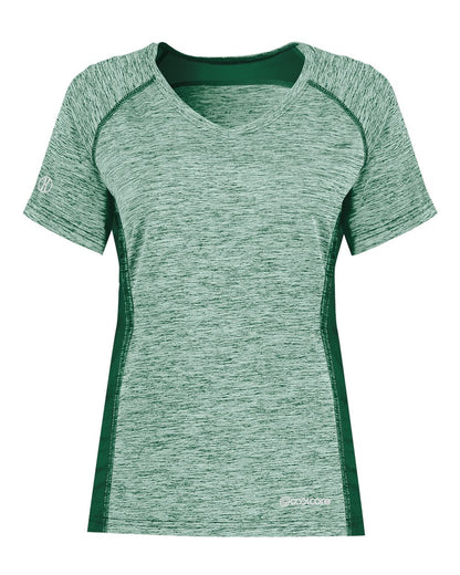 Holloway Women's Electrify CoolCore® V-Neck T-Shirt 222771 #color_Dark Green Heather