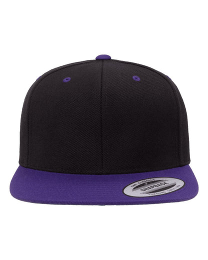 YP Classics Premium Flat Bill Snapback Cap 6089M #color_Black/ Purple