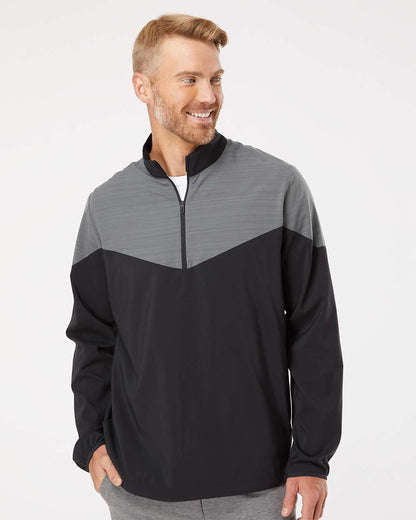 Adidas Heather Chevron Quarter-Zip Windshirt A546 #colormdl_Black/ Black Heather