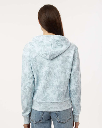 MV Sport Women's Maddie Floral Print Hooded Sweatshirt W24105 #colormdl_Arctic Blue