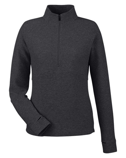 North End Women's Spirit Textured Quarter-Zip Pullover NE725W #color_Black Heather 