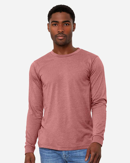 BELLA + CANVAS Heather CVC Long Sleeve Tee 3501CVC #colormdl_Heather Mauve