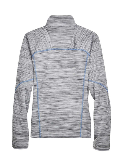 North End Women's Flux Mélange Bonded Fleece Jacket 78697 #color_Platinum/ Olympic Blue