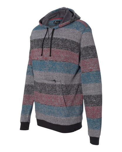 Burnside Printed Stripes Fleece Sweatshirt 8603 #color_Red/ Black