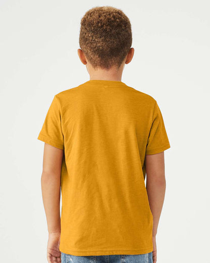 BELLA + CANVAS Youth CVC Jersey Tee 3001YCVC #colormdl_Heather Mustard