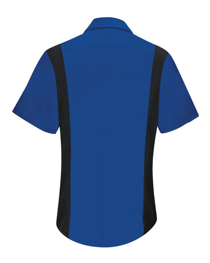 Red Kap Women's Performance Plus Short Sleeve Shop Shirt with Oilblok Technology SY41 #color_Royal Blue/ Black