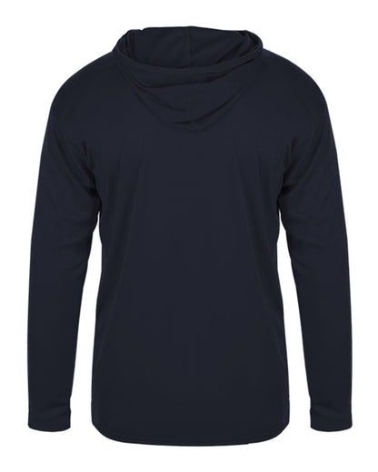 Badger Youth B-Core Long Sleeve Hooded T-Shirt 2105 #color_Navy