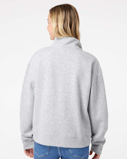 MV Sport Women's Sueded Fleece Quarter-Zip Sweatshirt W22713 #colormdl_Heather Grey