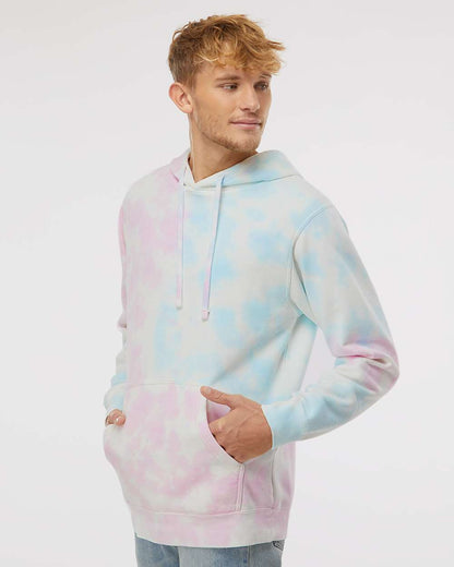 Independent Trading Co. Unisex Midweight Tie-Dyed Hooded Sweatshirt PRM4500TD #colormdl_Tie Dye Cotton Candy
