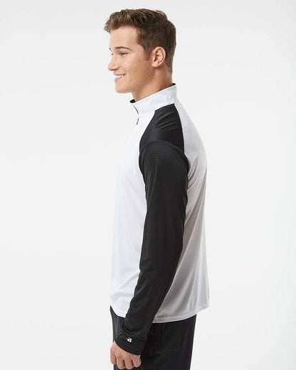 Badger Breakout Quarter-Zip Pullover 4231 #colormdl_White/ Black