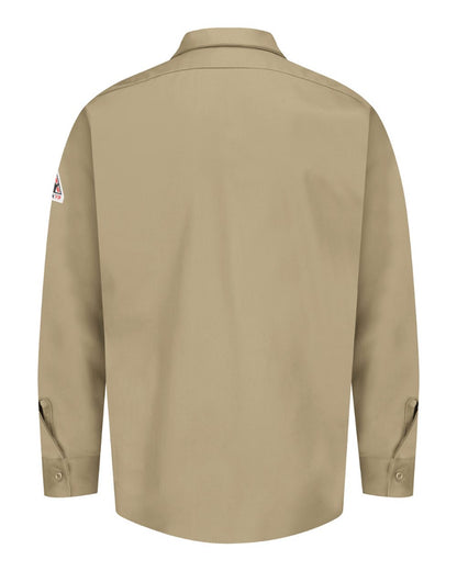 Bulwark Men's Tall Flame Resistant Excel Work Shirt SEW2T #color_Khaki