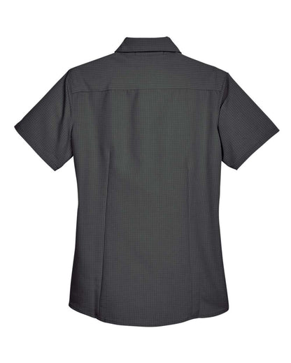 Harriton Women's Barbados Textured Camp Shirt M560W #color_Black