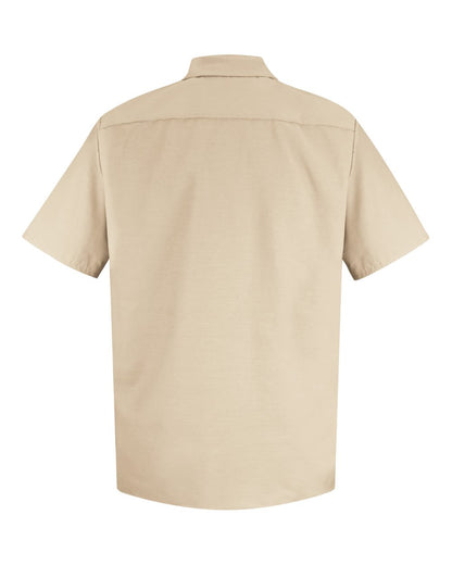 Red Kap Men's Specialized Short Sleeve Pocketless Work Shirt SP26 #color_Light Tan