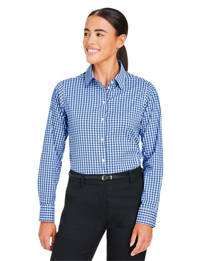 Devon & Jones Women's CrownLux Performance® Gingham Dress Shirt DG536W #colormdl_French Blue/ White