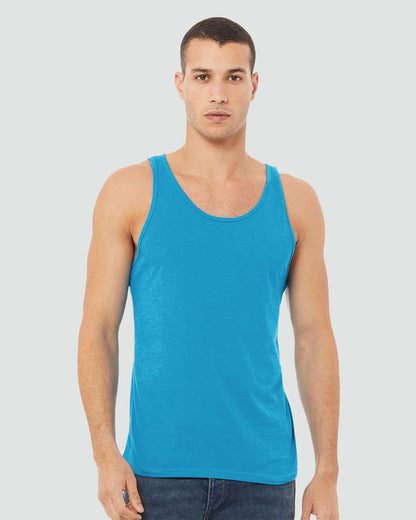 BELLA + CANVAS Heather CVC Tank 3480CVC #colormdl_Neon Blue