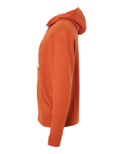 Independent Trading Co. Heathered French Terry Full-Zip Hooded Sweatshirt PRM90HTZ #color_Burnt Orange Heather