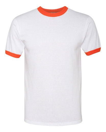 Augusta Sportswear 50/50 Ringer T-Shirt 710 #color_White/ Orange