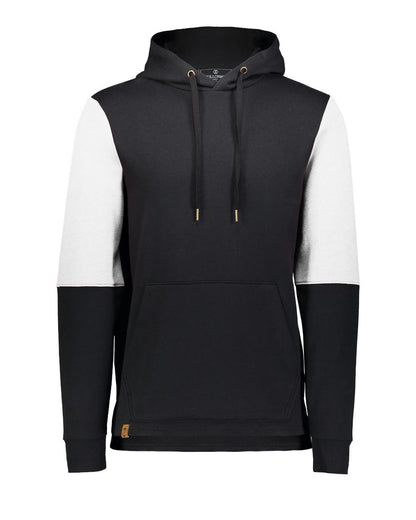 Holloway Men's All-American Team Fleece Colorblocked Hooded Sweatshirt 222581 #color_Black/ White