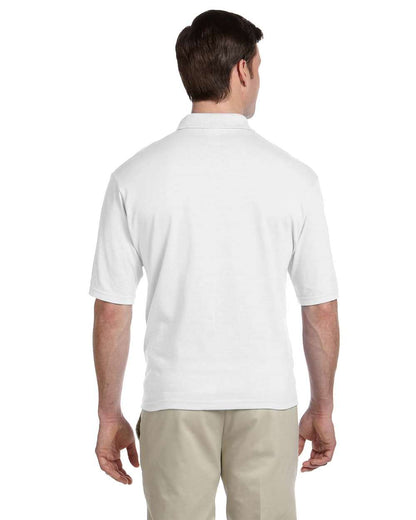 JERZEES Men's SpotShield® 50/50 Polo with Pocket 436MPR #colormdl_White