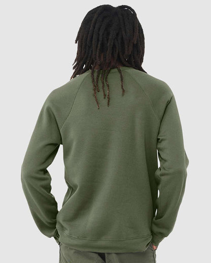 BELLA + CANVAS Sponge Fleece Raglan Crewneck Sweatshirt 3901 #colormdl_Military Green