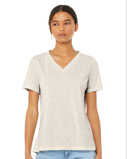 BELLA + CANVAS Women's Relaxed Triblend Short Sleeve V-Neck Tee 6415 #colormdl_Oatmeal Triblend