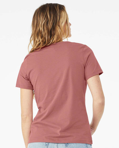 BELLA + CANVAS Women’s Relaxed Jersey V-Neck Tee 6405 #colormdl_Mauve