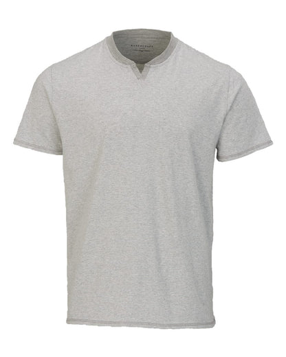Boxercraft Men's Striped V-Notch T-Shirt BM2401 #color_Oxford Heather/ White