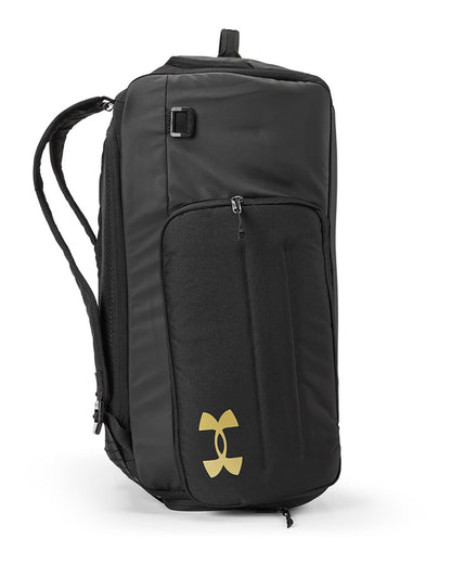 Under Armour Contain Medium Convertible Duffel Backpack 1381919 #color_Black/ MT Gold