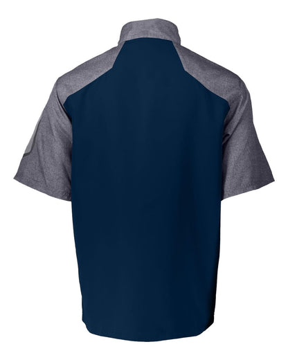 Holloway Unisex Raider Short Sleeve Quarter-Zip Pullover 229545 #color_Carbon Print/ Navy