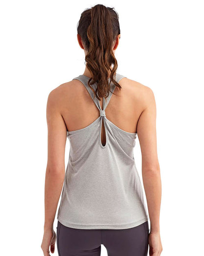 TriDri Women's Knot Back Venus Tank TD042 #colormdl_Silver Melange