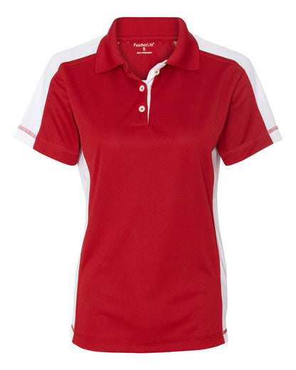 Sierra Pacific Women's Colorblocked Moisture Free Mesh Polo 5465 #color_Red/ White