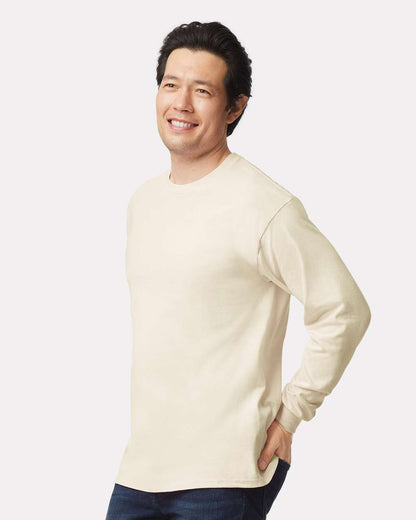 Gildan Unisex Ultra Cotton® Long Sleeve T-Shirt 2400 #colormdl_Natural