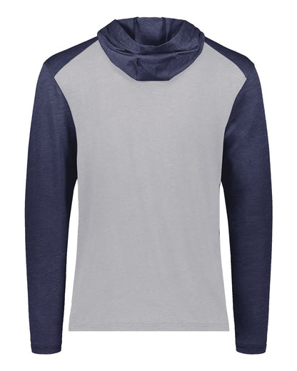 Augusta Sportswear Unisex Gameday Vintage Hooded T-Shirt 6884 #color_Grey Heather/ Navy Heather
