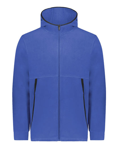Augusta Sportswear Youth Eco Revive™ Polar Fleece Hooded Full-Zip Jacket 6859 #color_Royal