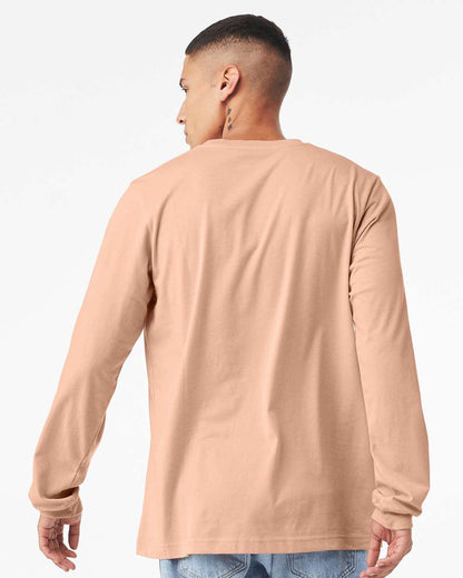 BELLA + CANVAS Heather CVC Long Sleeve Tee 3501CVC #colormdl_Heather Peach