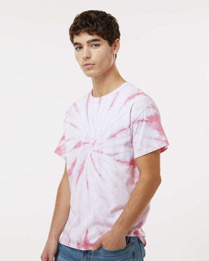 Dyenomite Cyclone Pinwheel Tie-Dyed T-Shirt 200CY #colormdl_Rose