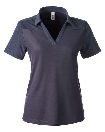 CORE365 Women's Fusion ChromaSoft™ Colorblock Polo CE112CW #color_Classic Navy/ Classic Navy Heather