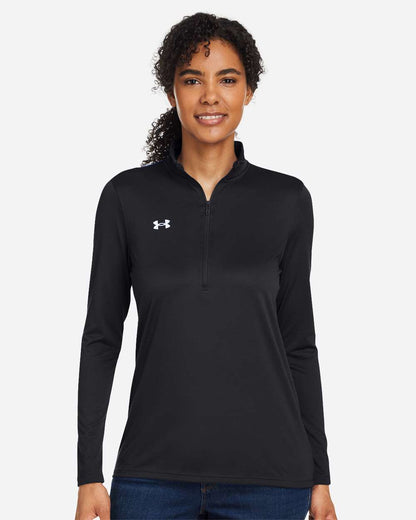 Under Armour Women's Team Tech™ Half-Zip Pullover 1376862 #colormdl_Black/ White