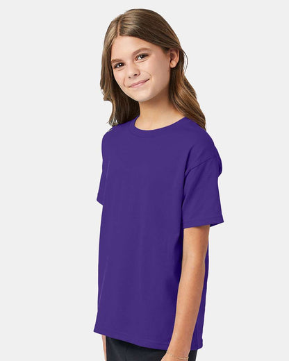 Hanes Ecosmart™ Youth T-Shirt 5370 #colormdl_Purple