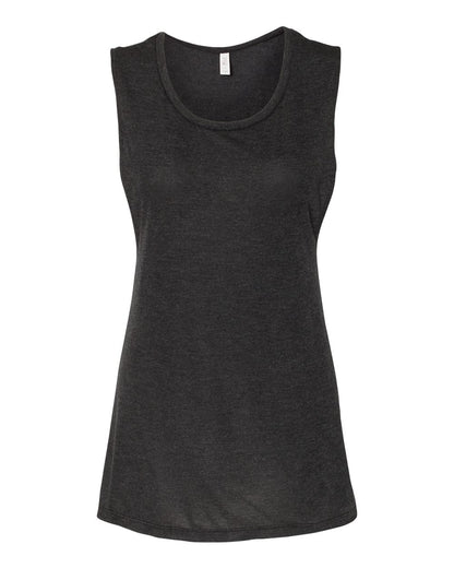 BELLA + CANVAS Women's Flowy Scoop Muscle Tank 8803 #color_Black Heather