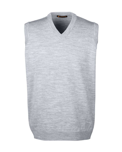 Harriton Men's Pilbloc™ V-Neck Sweater Vest M415 #color_Grey Heather