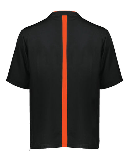 Holloway Men's Clubhouse Short Sleeve Quarter-Zip Pullover 229581 #color_Black/ Orange