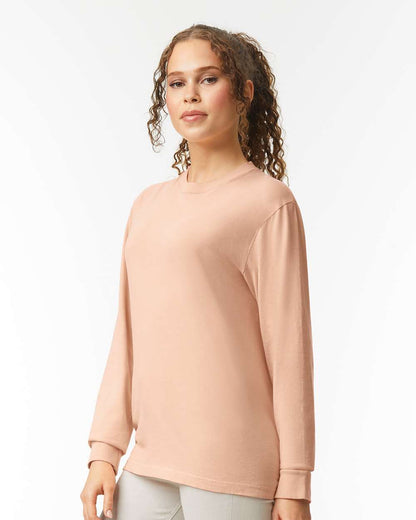 Comfort Colors Unisex Garment-Dyed Heavyweight Long Sleeve T-Shirt 6014 #colormdl_Peachy