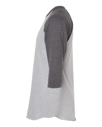 Tultex Fine Jersey Raglan T-Shirt 245 #color_Heather Grey/ Heather Charcoal