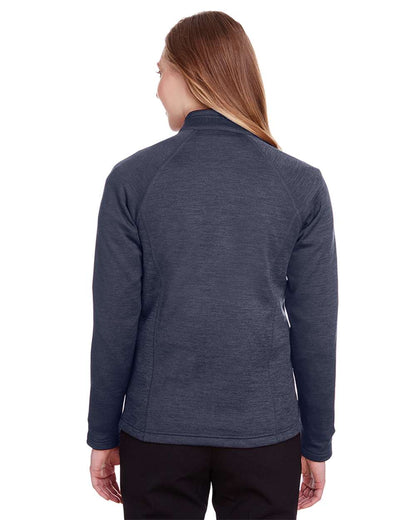 North End Women's Flux 2.0 Full-Zip Jacket NE712W #colormdl_Classic Navy Heather/ Carbon
