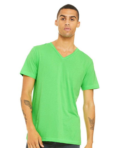 BELLA + CANVAS Heather CVC V-Neck Tee 3005CVC #colormdl_Neon Green