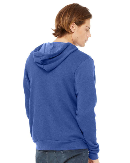 BELLA + CANVAS Sponge Fleece Full-Zip Hoodie 3739 #colormdl_Heather True Royal