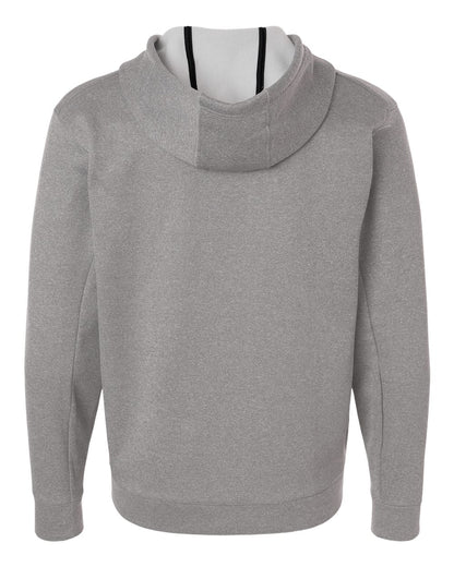 Adidas Men's Game & Go Fleece Full-Zip Hooded Sweatshirt AT208 #color_Medium Grey Heather