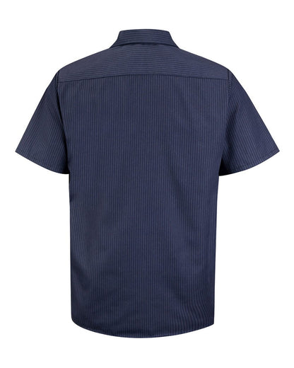 Red Kap Men's Industrial Short Sleeve Work Shirt SP24 #color_NL-Navy/ Light Blue