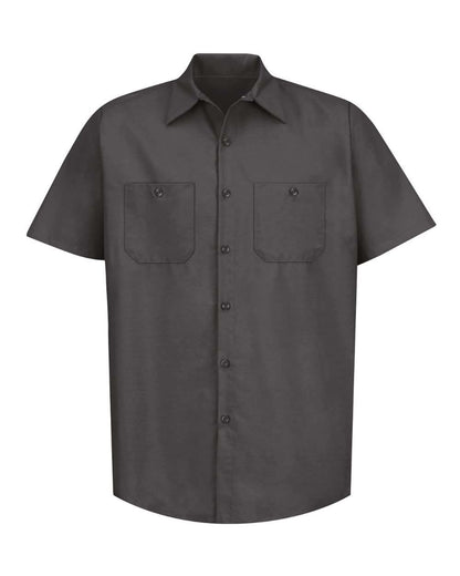 Red Kap Men's Tall Industrial Short Sleeve Work Shirt SP24T #color_Charcoal
